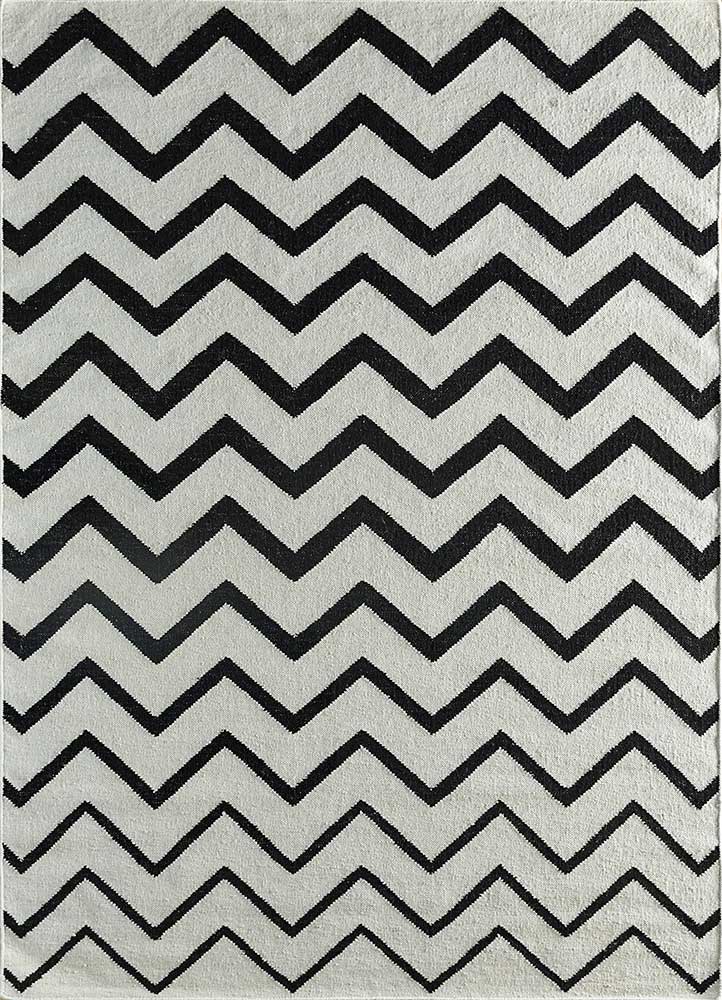 Alfombra de lana - 240 x 150 cm - blanco y negro