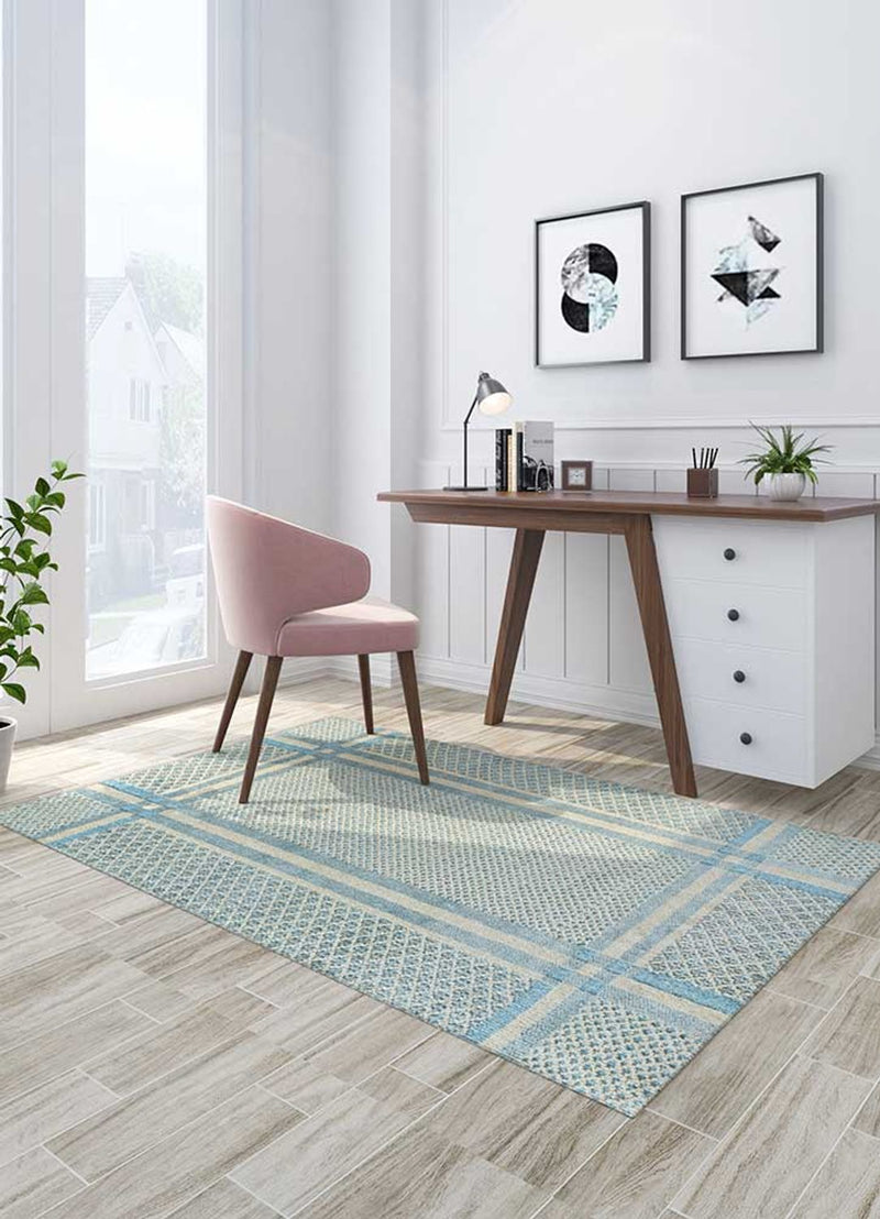 Alfombra de lana - 300 x 240 cm - azul