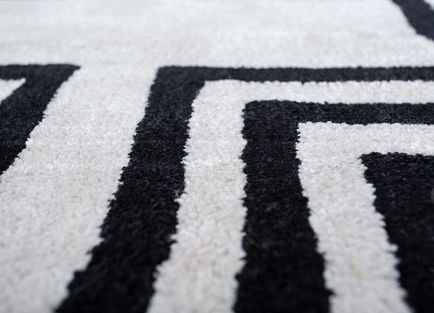 Alfombra de lana - 330 x 240 cm - blanco y negro