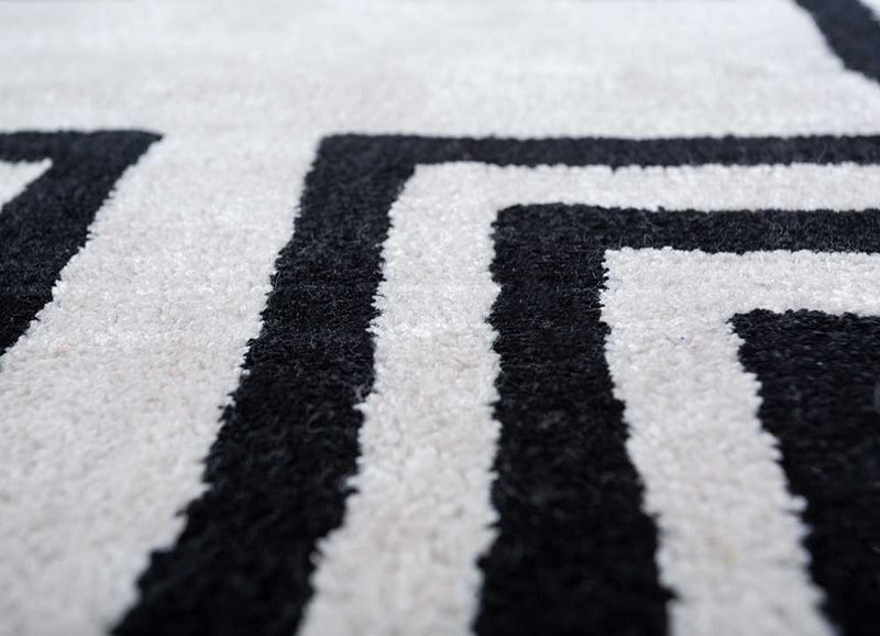 Alfombra de lana - 330 x 240 cm - blanco y negro