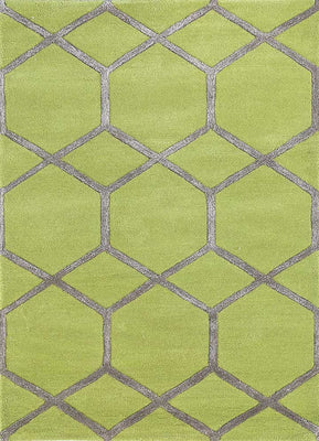 Alfombra de lana - 165 x 105 cm - verde claro