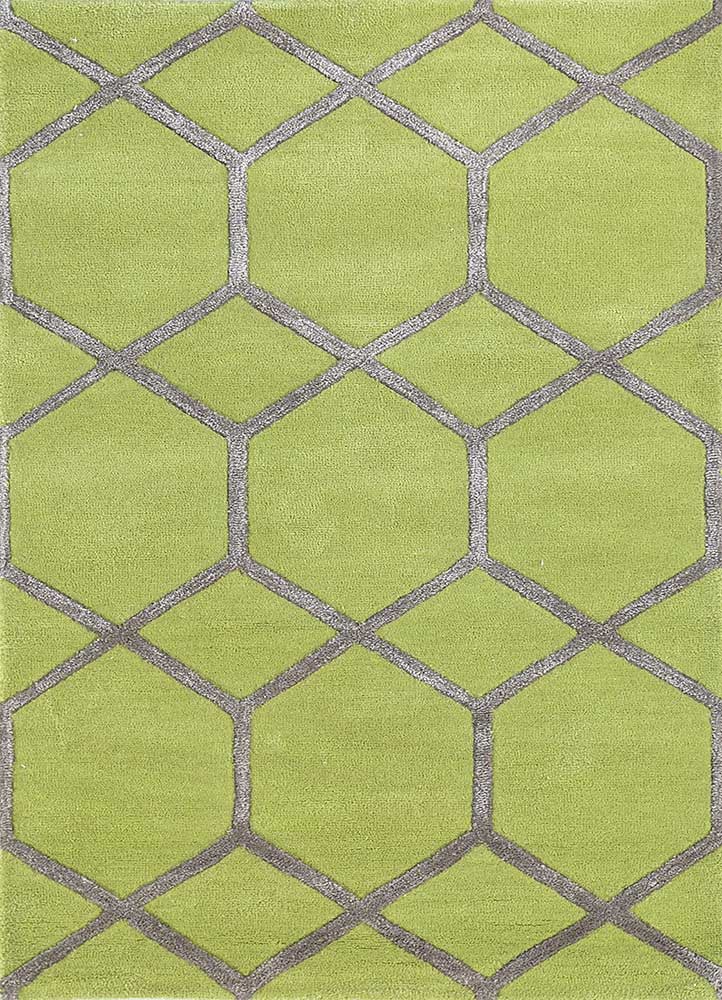 Alfombra de lana - 165 x 105 cm - verde claro