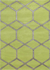 Alfombra de lana - 165 x 105 cm - verde claro