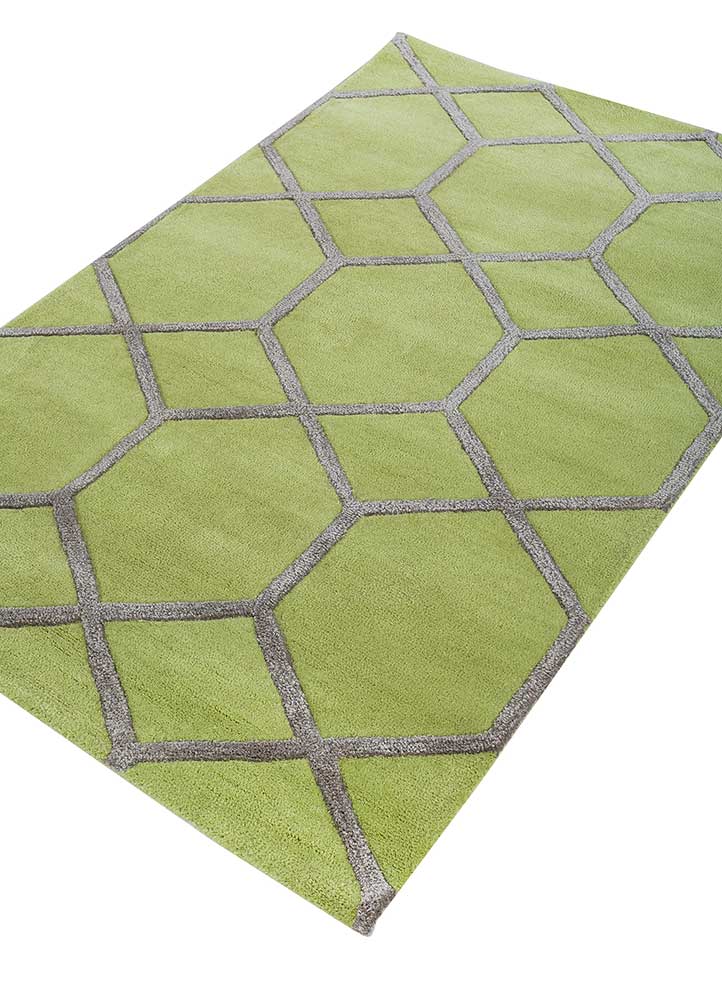 Alfombra de lana - 165 x 105 cm - verde claro