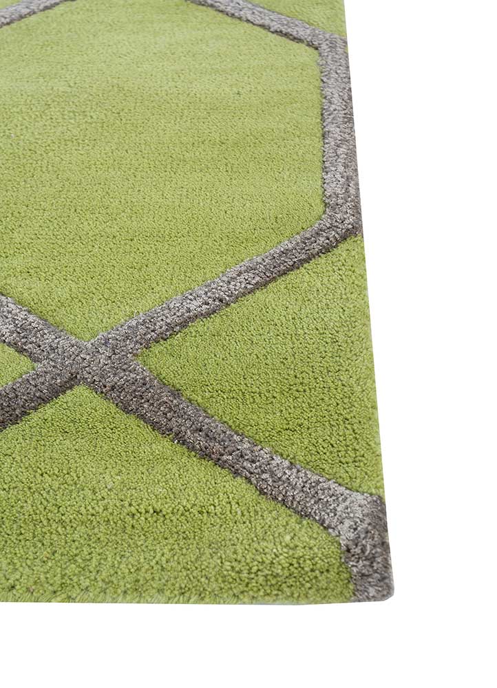 Alfombra de lana - 165 x 105 cm - verde claro