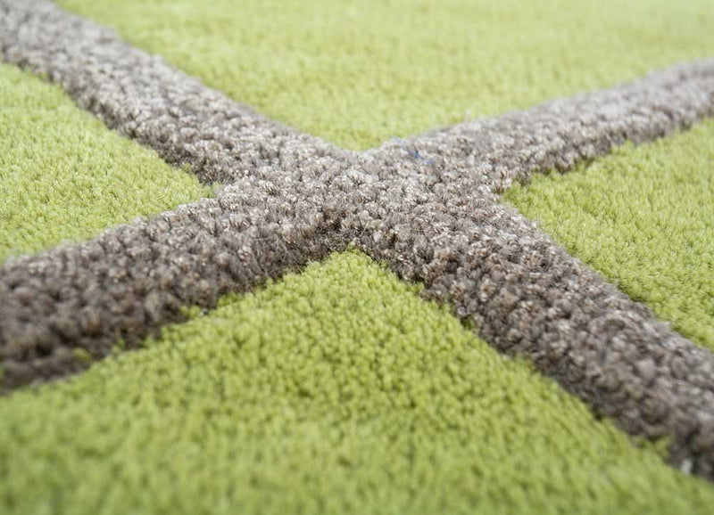 Alfombra de lana - 165 x 105 cm - verde claro