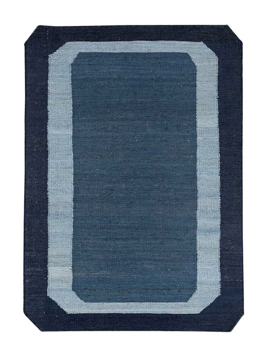 Alfombra de sisal forma especial  - 270 x 180 cm - azul