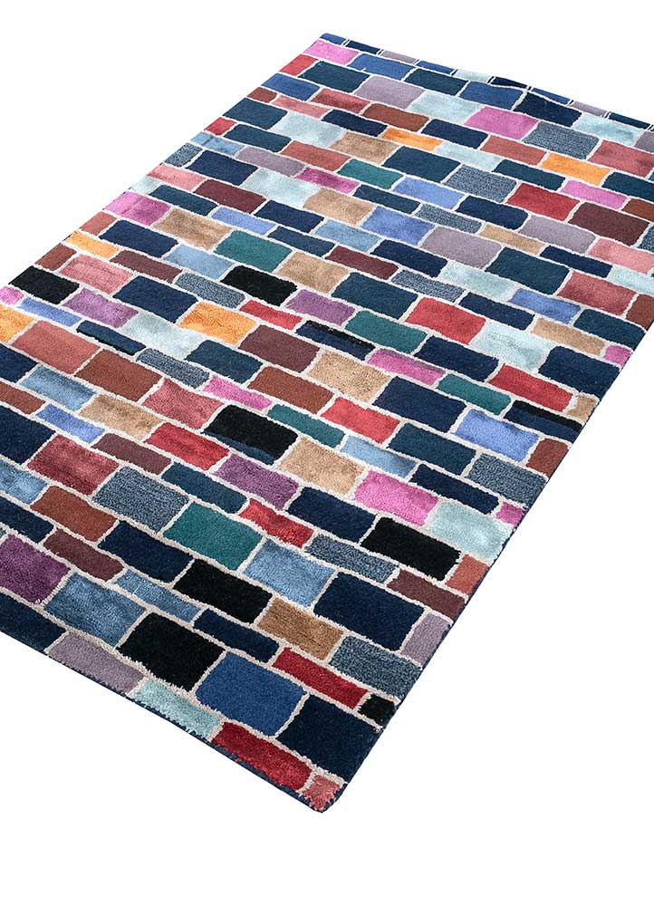Alfombra de lana - 165 x 105 cm - multicolor