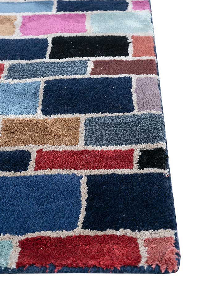 Alfombra de lana - 165 x 105 cm - multicolor