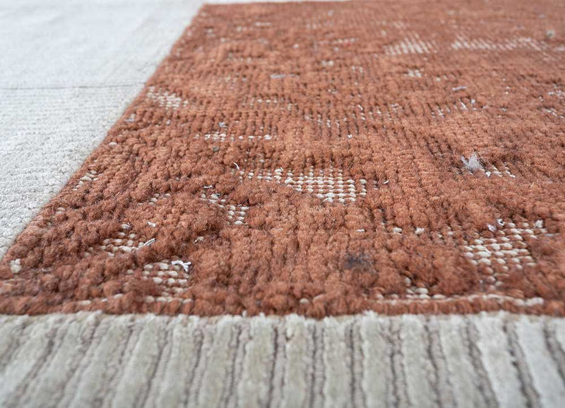 Alfombra de lana forma especial  - 180 x 150 cm - crema