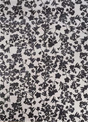 Alfombra de lana - 270 x 180 cm - blanco y negro