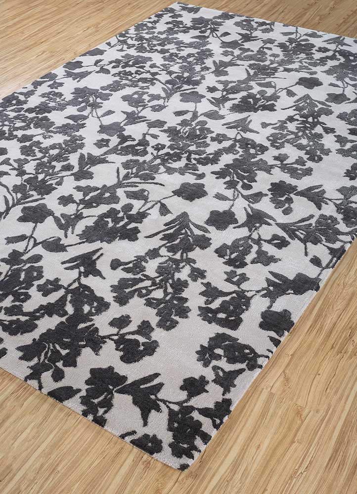 Alfombra de lana - 270 x 180 cm - blanco y negro