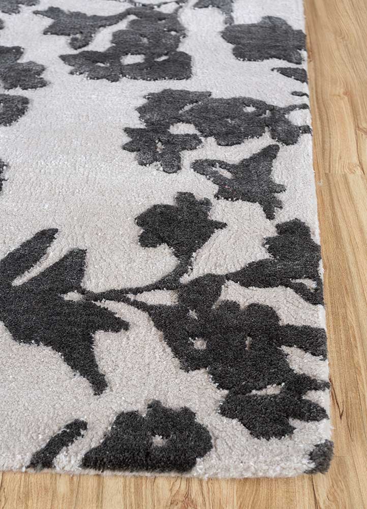 Alfombra de lana - 270 x 180 cm - blanco y negro