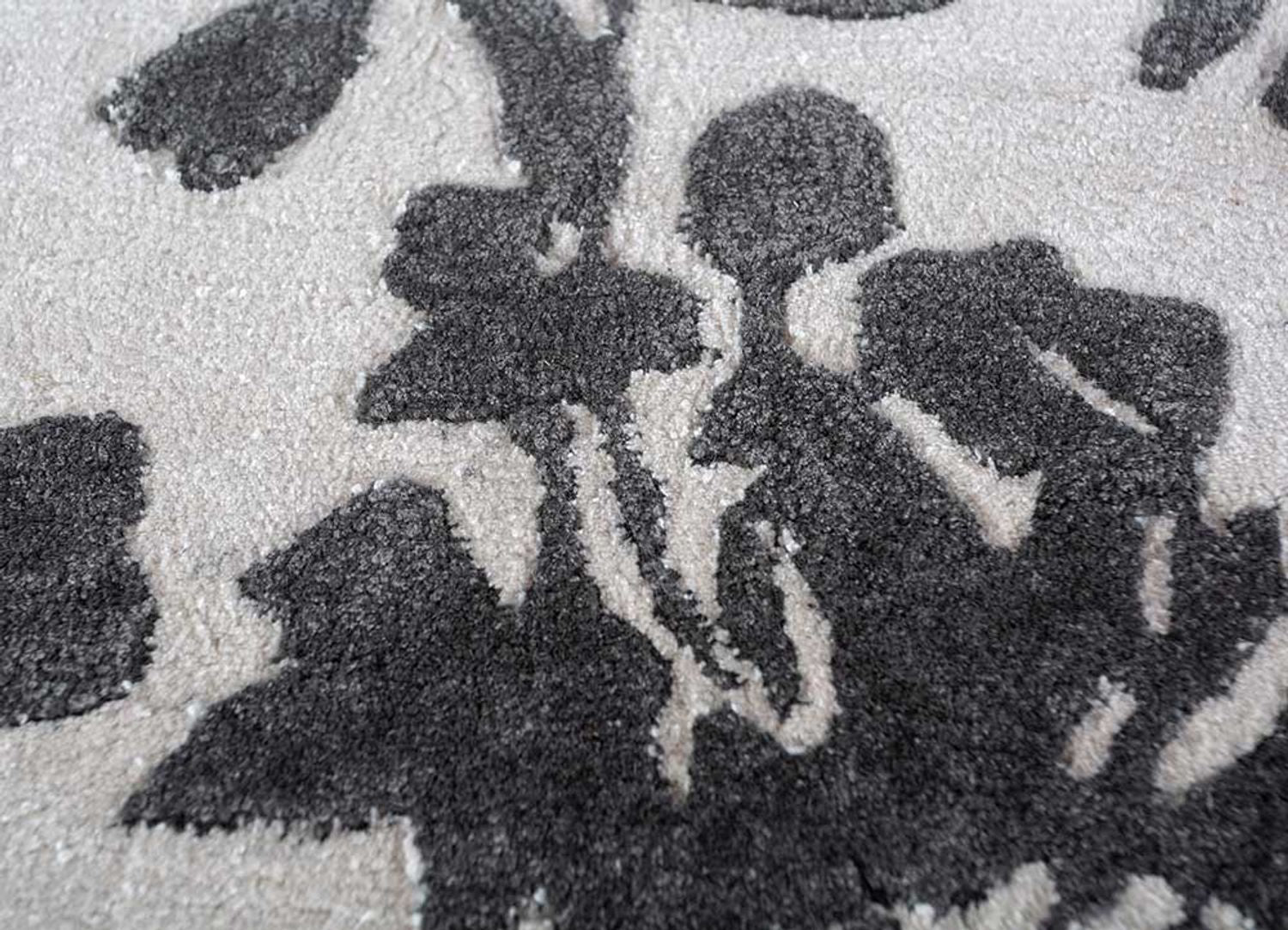 Alfombra de lana - 270 x 180 cm - blanco y negro