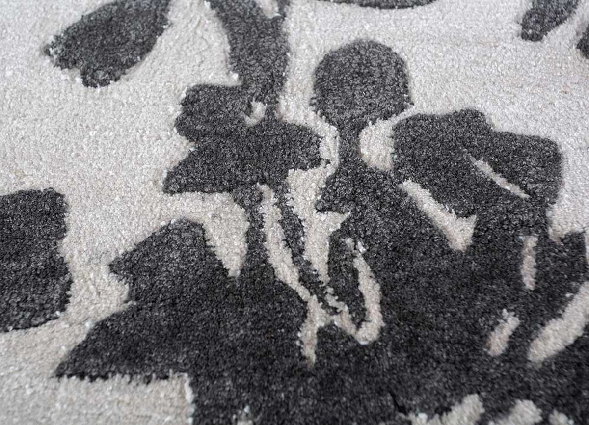 Alfombra de lana - 270 x 180 cm - blanco y negro