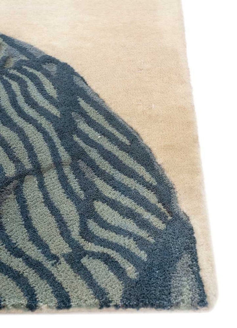 Alfombra de lana cuadrado  - 185 x 185 cm - crema