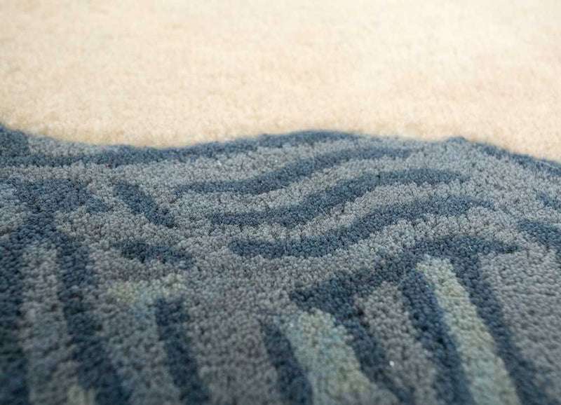 Alfombra de lana cuadrado  - 185 x 185 cm - crema