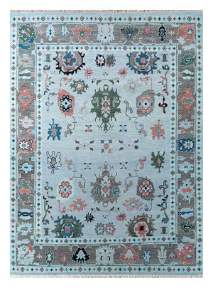 Alfombra de lana - 360 x 270 cm - azul claro