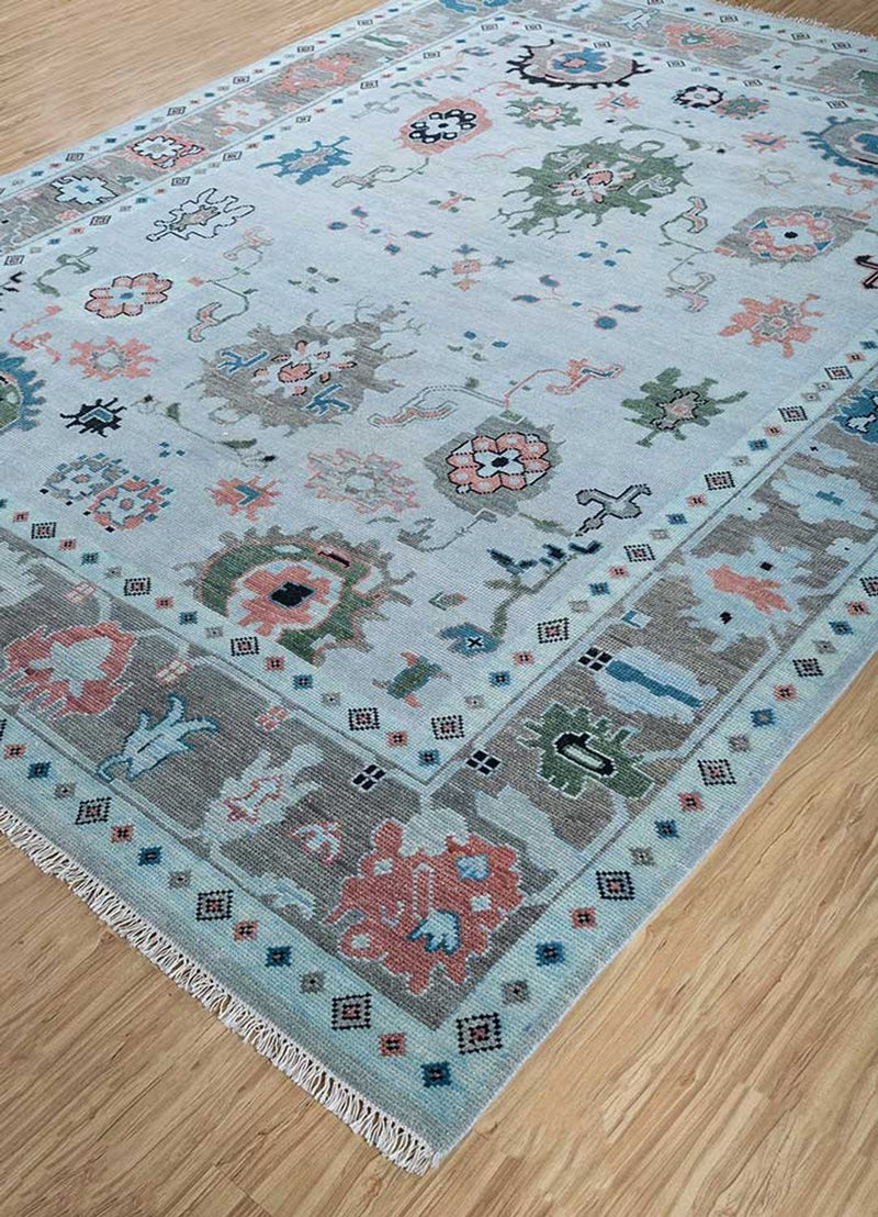 Alfombra de lana - 360 x 270 cm - azul claro