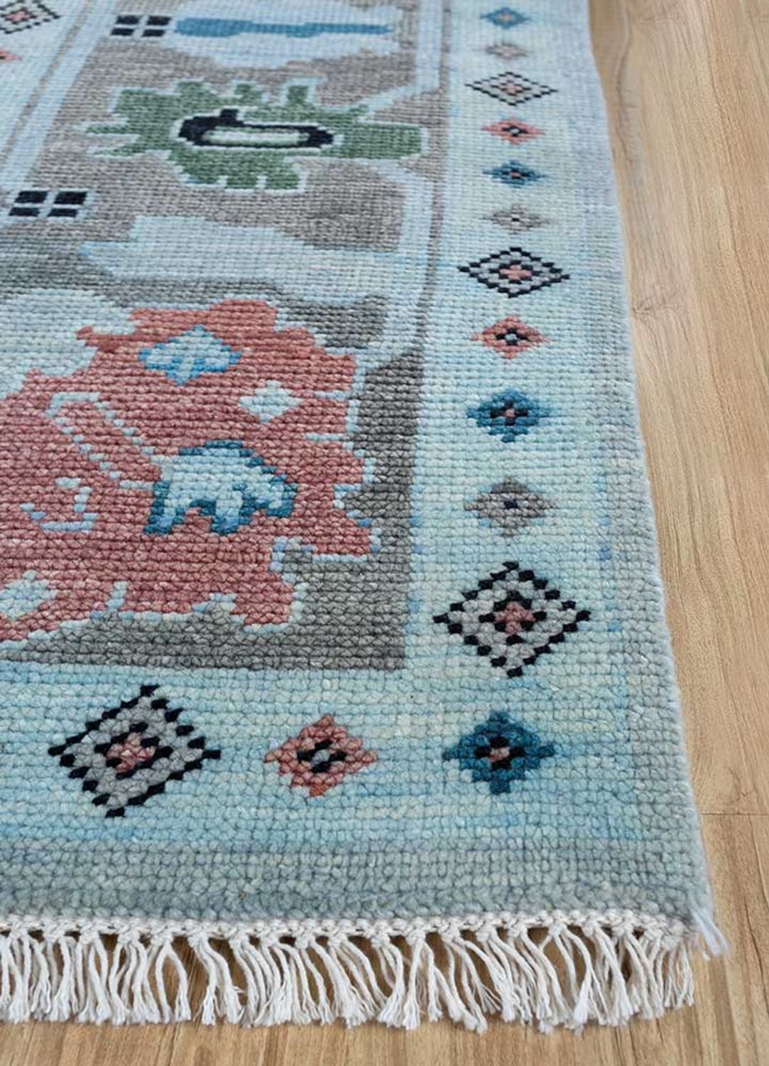 Alfombra de lana - 360 x 270 cm - azul claro