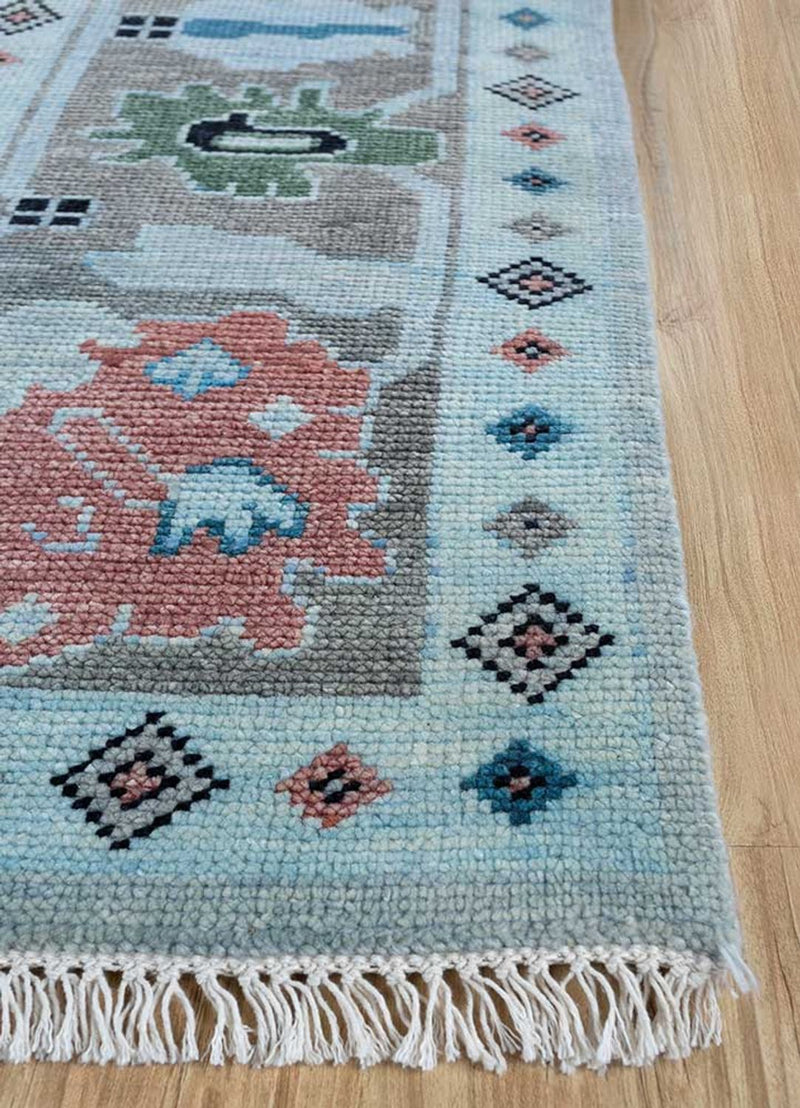 Alfombra de lana - 360 x 270 cm - azul claro