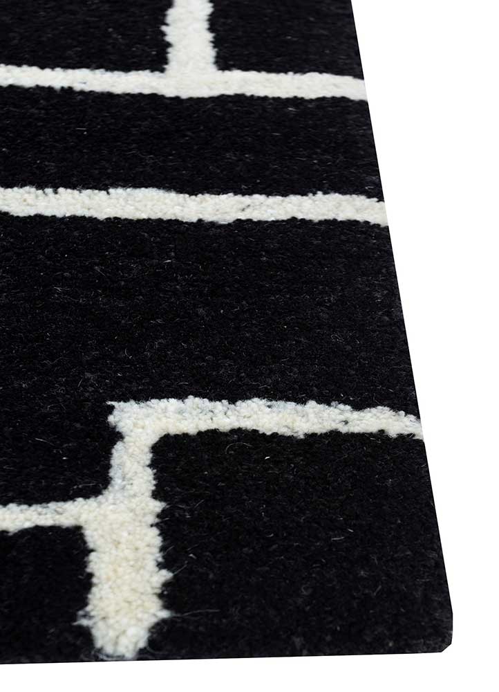 Alfombra de lana - 270 x 180 cm - blanco y negro