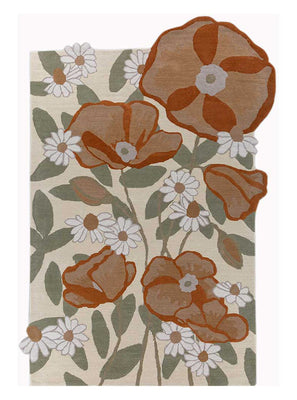 Alfombra de lana forma especial  - 270 x 180 cm - multicolor