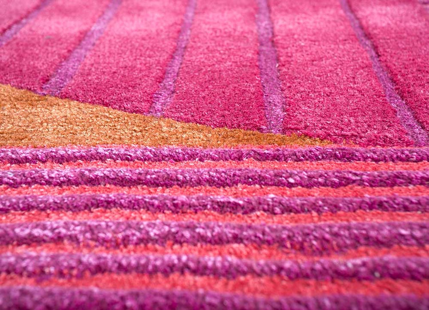 Alfombra de lana forma especial  - 270 x 180 cm - rosa