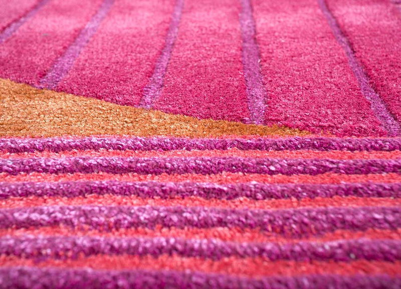 Alfombra de lana forma especial  - 270 x 180 cm - rosa