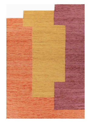 Alfombra de lana forma especial  - 270 x 180 cm - naranja