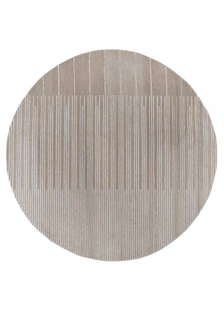 Alfombra de lana redondo  - 180 x 180 cm - beige
