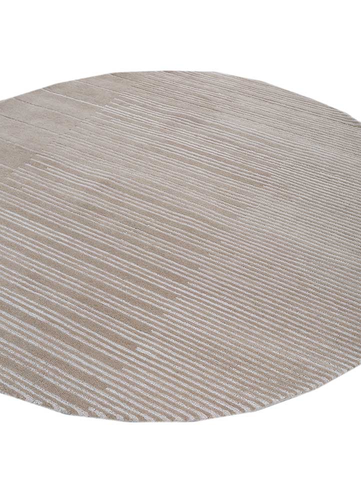 Alfombra de lana redondo  - 180 x 180 cm - beige