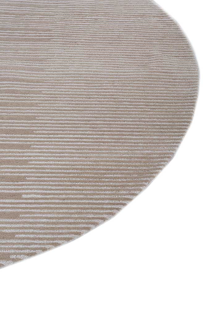 Alfombra de lana redondo  - 180 x 180 cm - beige