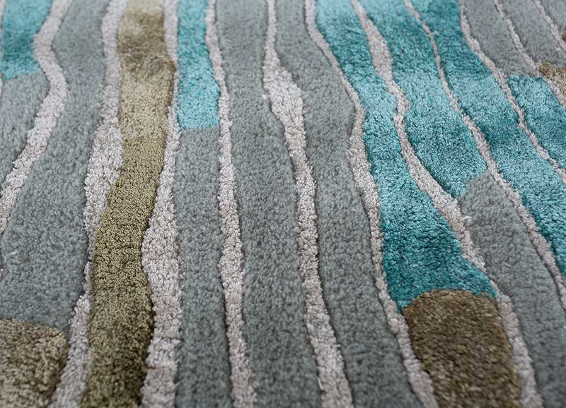 Alfombra de diseño forma especial  - 270 x 180 cm - azul