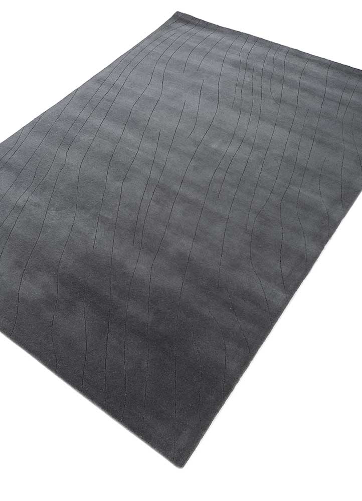 Alfombra de lana - 233 x 165 cm - gris oscuro