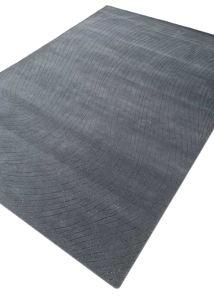 Alfombra de lana - 233 x 165 cm - gris oscuro