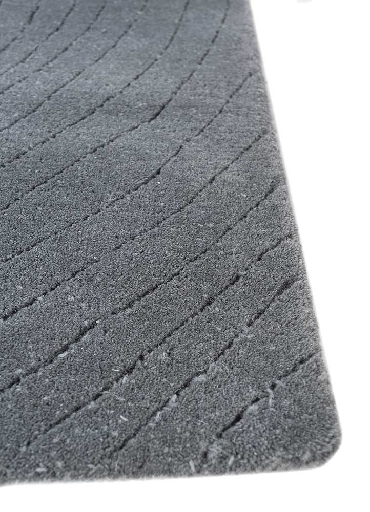 Alfombra de lana - 233 x 165 cm - gris oscuro