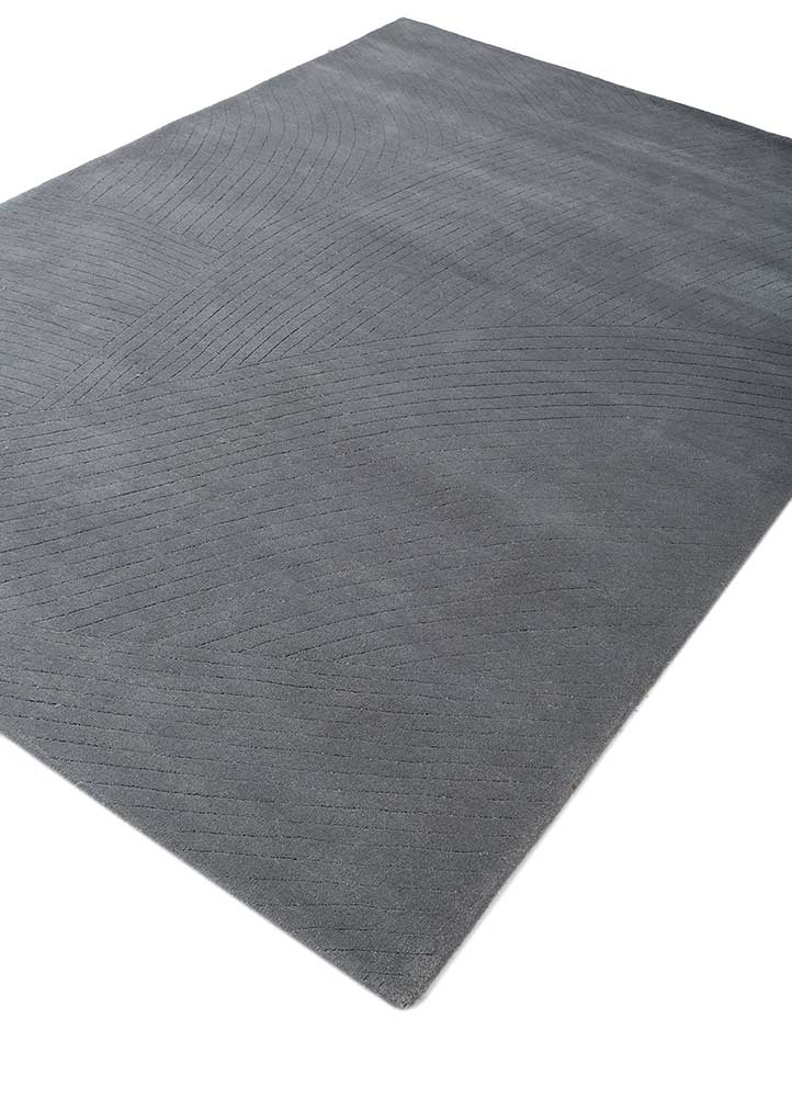 Alfombra de lana - 233 x 165 cm - gris oscuro