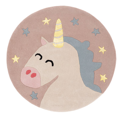 Unicornio Alfombra Infantil Redondo