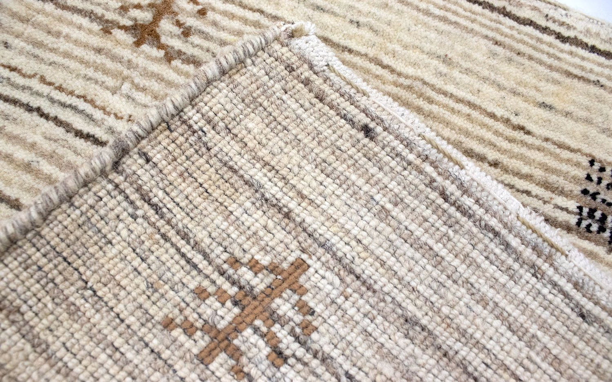 Alfombra de lana - 124 x 63 cm - natural