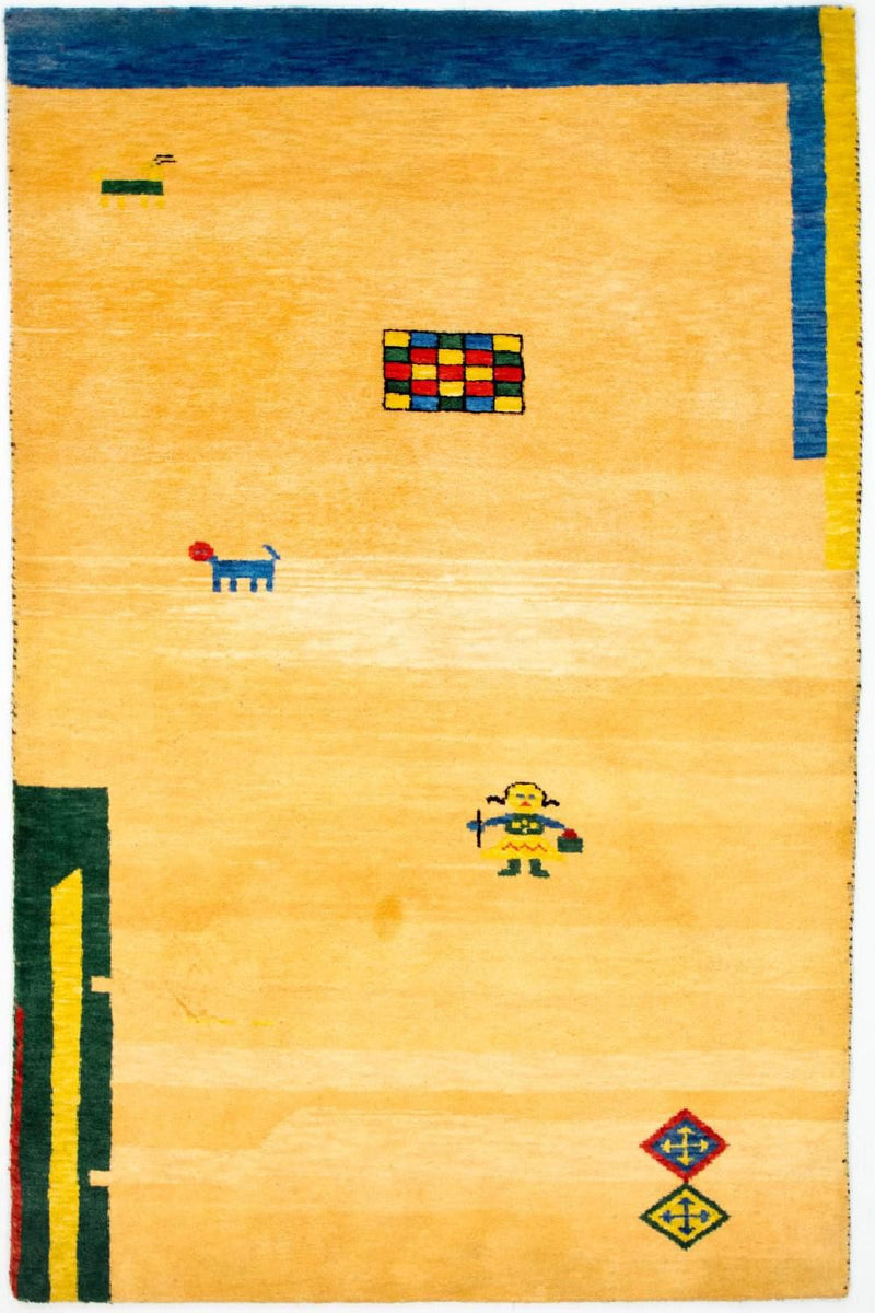 Alfombra Gabbeh - Indus - 193 x 121 cm - oro