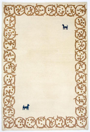 Alfombra Gabbeh - Indus - 228 x 155 cm - beige