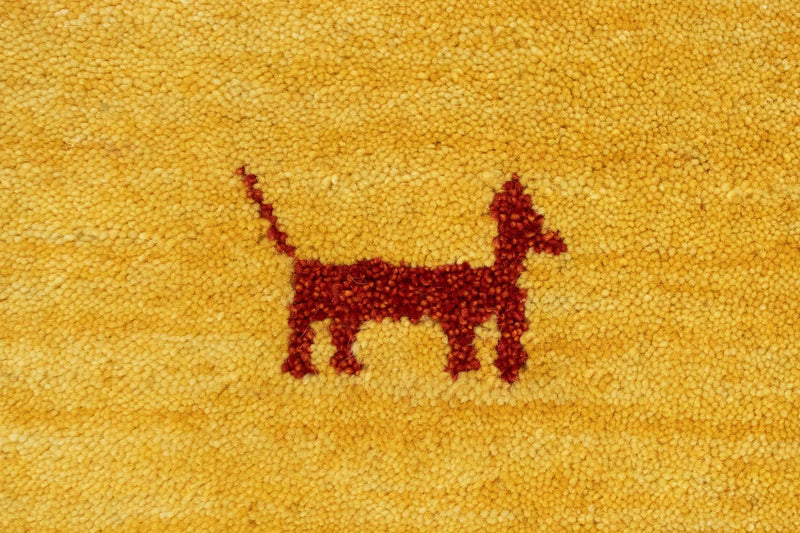 Alfombra de pasillo Alfombra Gabbeh - Indus - 200 x 80 cm - oro