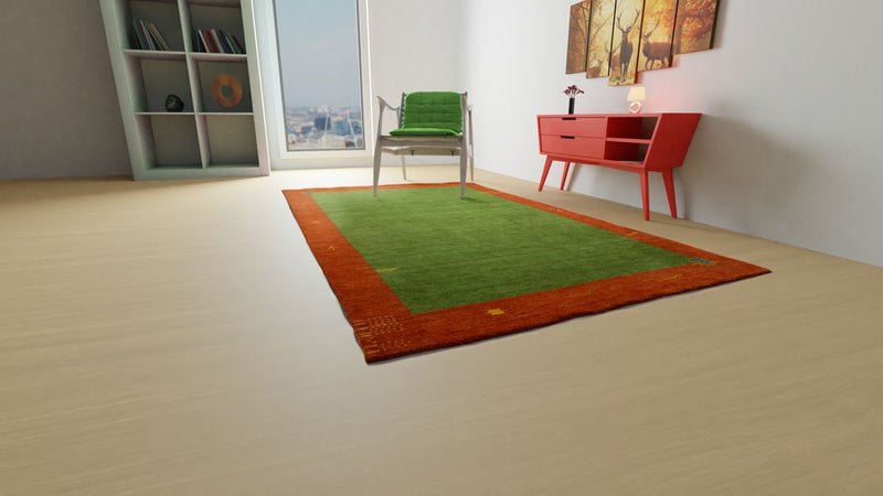 Alfombra Gabbeh - Indus - 180 x 120 cm - verde