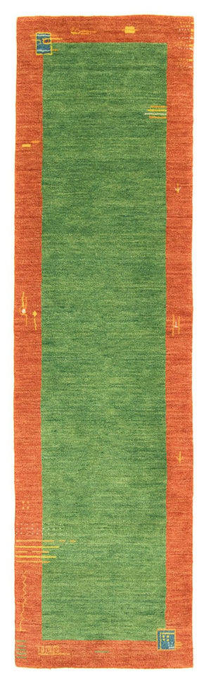 Alfombra de pasillo Alfombra Gabbeh - Indus - 200 x 80 cm - verde