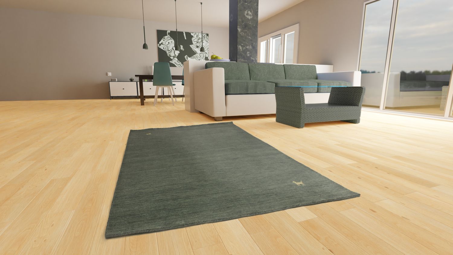 Alfombra Gabbeh - Indus - 300 x 250 cm - gris