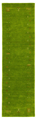Alfombra de pasillo Alfombra Gabbeh - Indus - 240 x 80 cm - verde