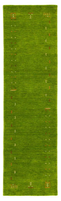 Alfombra de pasillo Alfombra Gabbeh - Indus - 240 x 80 cm - verde