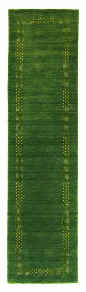 Alfombra de pasillo Alfombra Gabbeh - Indus - 200 x 80 cm - verde