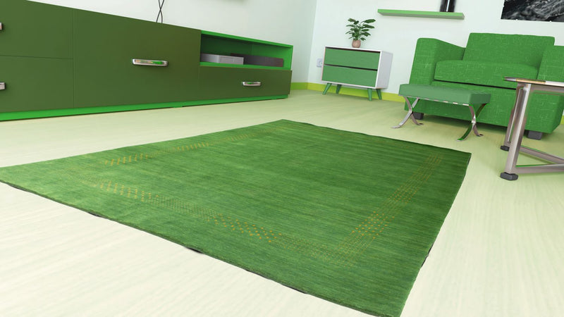 Alfombra Gabbeh - Indus - 300 x 250 cm - verde